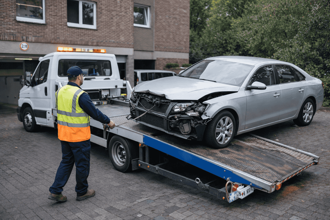 Abholung und Verladung bei der Autoverwertung Bergisch Gladbach
